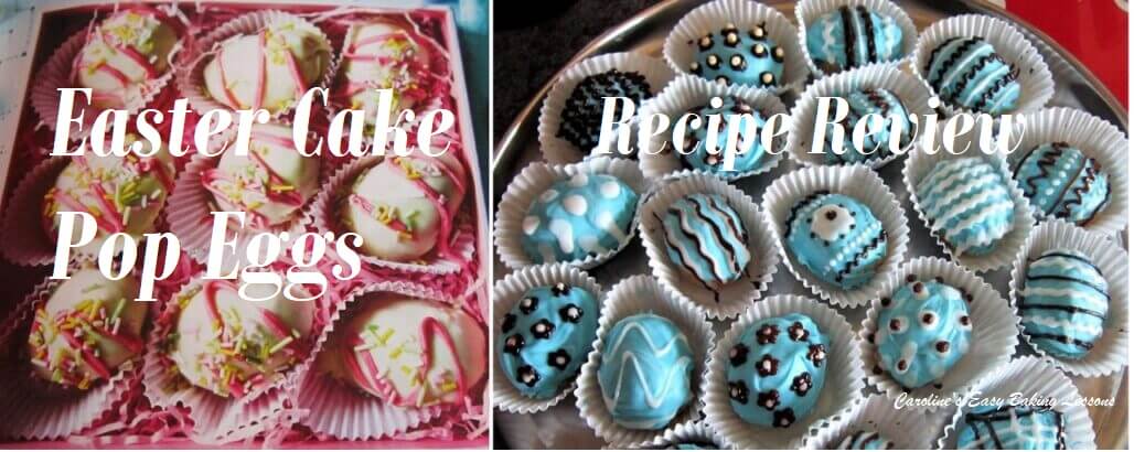 Easter cake pops by Prima in white and pink and mine in pale blue.