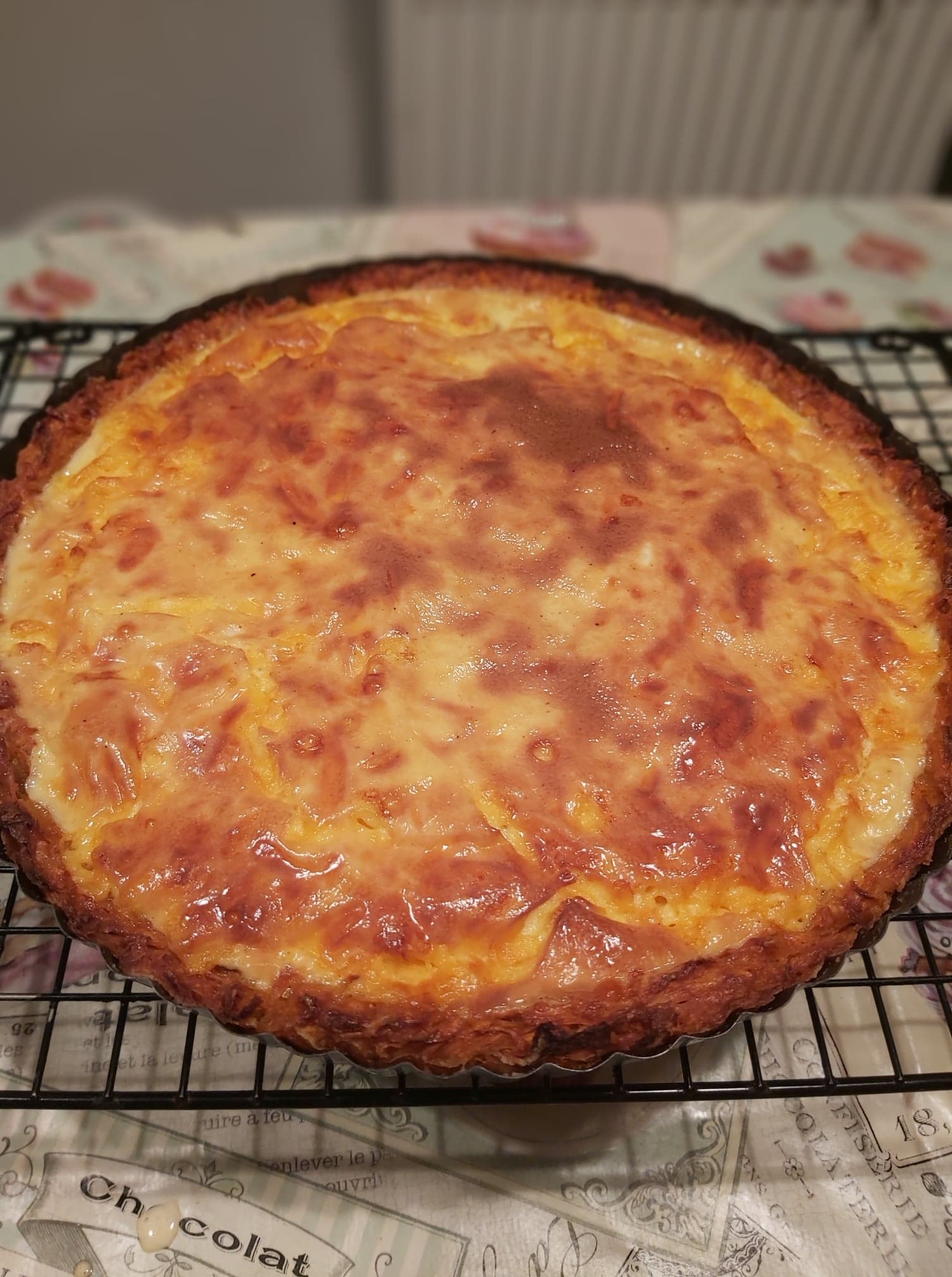 Baked potato rostie quiche cooling
