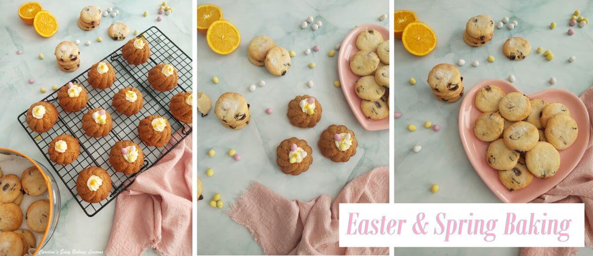 Mini carrot bundt cakes and cookies for spring easter baking profile pic.